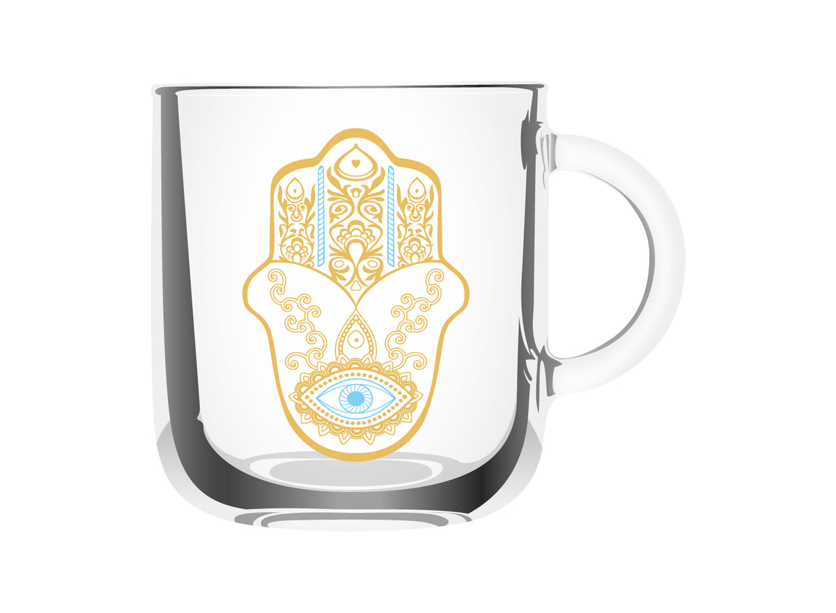 Mindada Layal Iconic Mug - White Hand of Fatima, 340 ml – ETTC