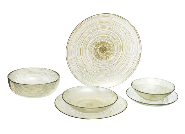ArdaCam Atlas Dinner Set - Gold, 26 Pieces for 6 People