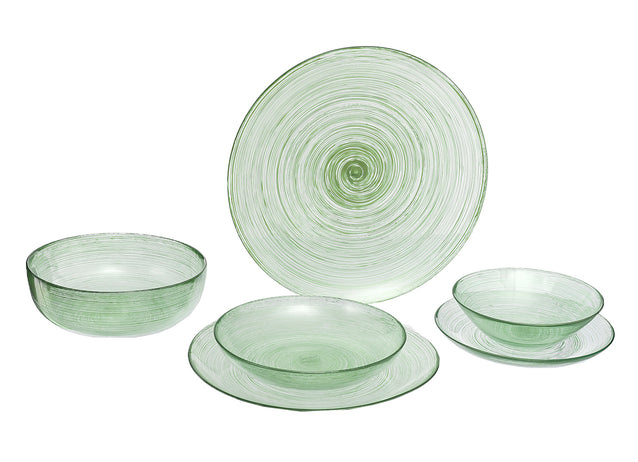 ArdaCam Atlas Dinner Set - Green, 26 Pieces for 6 People