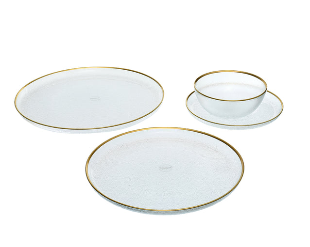 ArdaCam Avanos Dinner Set - Gold Rim, 19 Pieces for 6 People