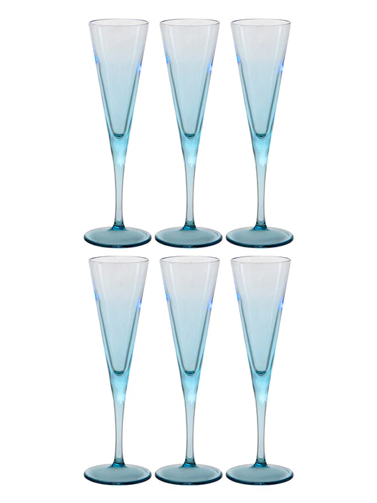 Calici Da Vino H&H V-Line Flute - Set Da 2, In Vetro, Per Bianco E Rosso, Lavabili In Lavastoviglie