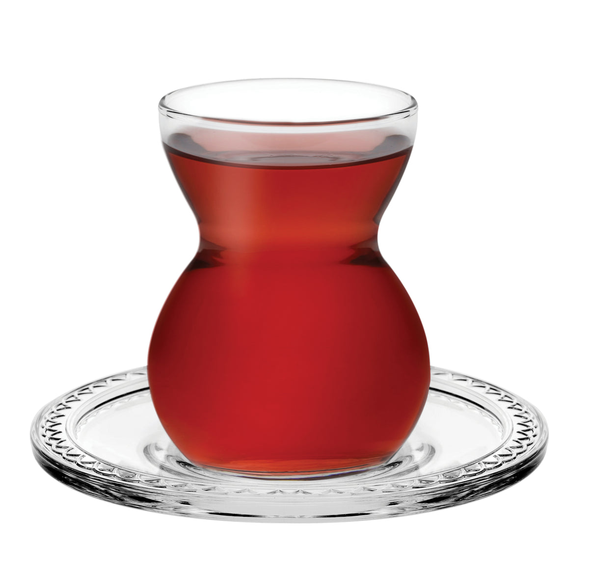 Pasabahce Etnik Tea Glass & Saucer Set 6 Pieces, 145ml ETTC